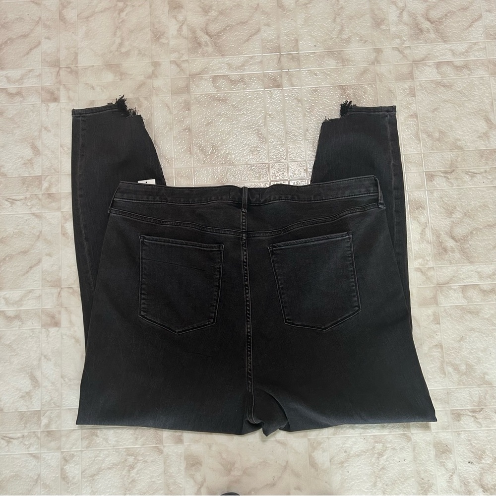 A&F Plus Size Curve Super Skinny Ankle High Rise Distressed Black 37 / 24 Long - Picture 7 of 14